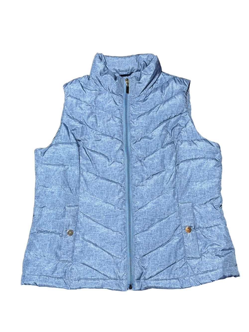 Charter Club Petite Heathered Blue Quilted Vest